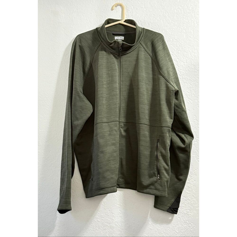 Duluth Jacket Mens 3 XL Green Full Zip Up Long Sleeve Zip Pockets Sweatshirt
